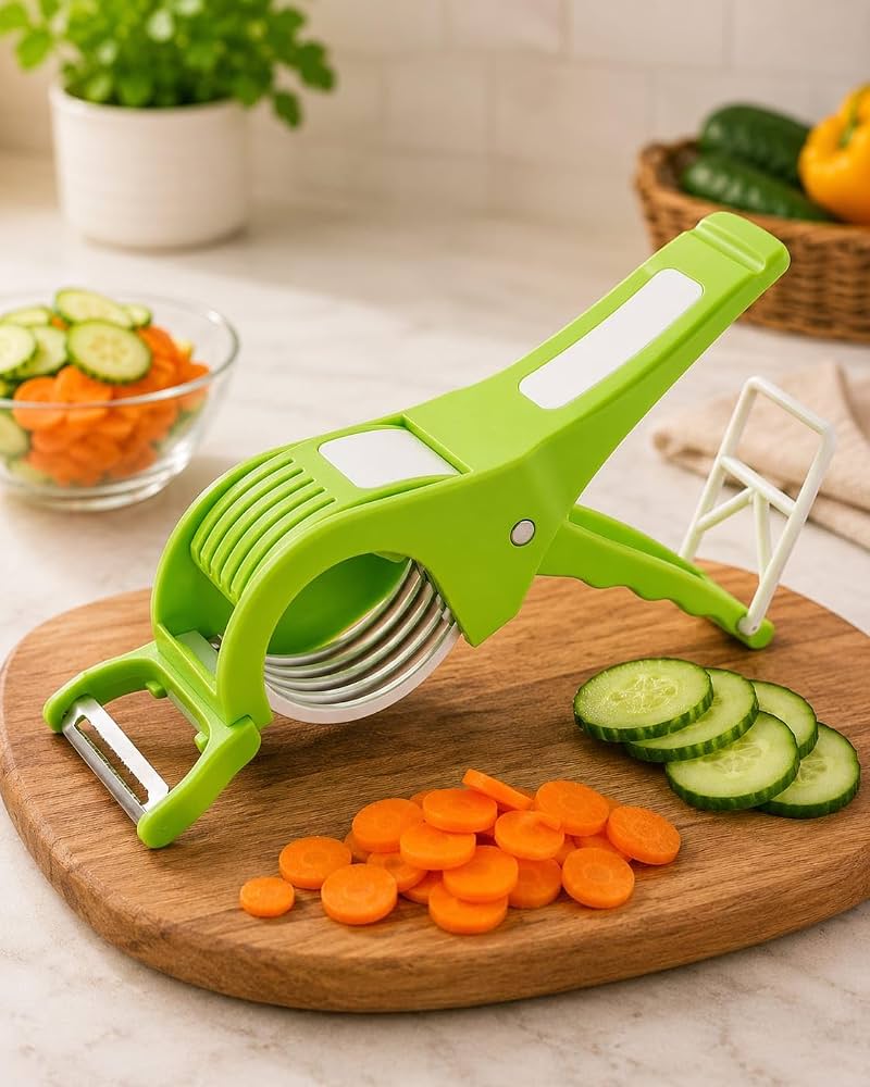 Premium 2-in-1 Vegetable & Fruit Multi Cutter with Built-in Peeler