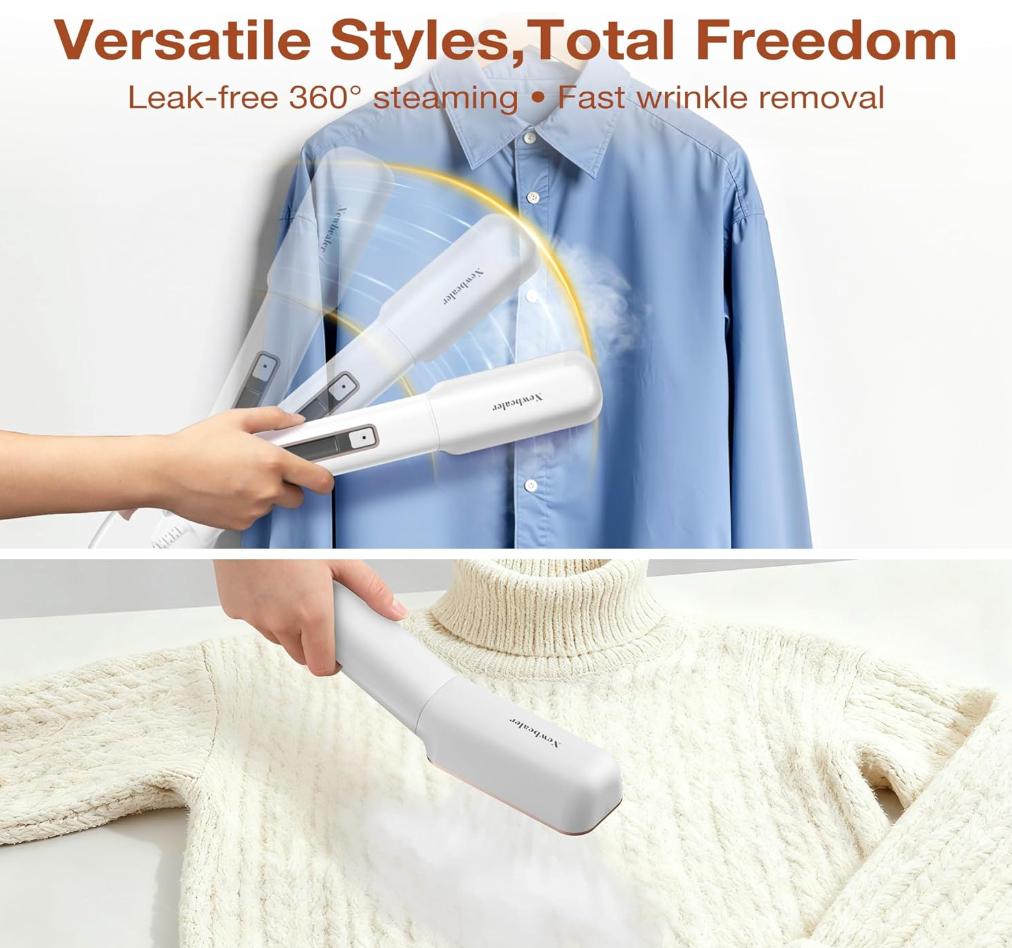 2-in-1 Precision Clip Steamer | Portable Garment Wrinkle Remover